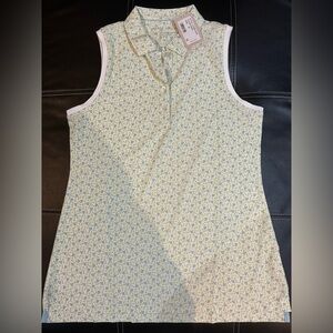 Peter Millar Cream with flowers Sleeveless Polo Tank Top net